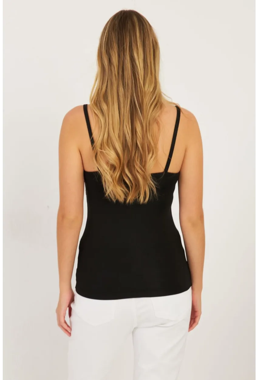 Kadın Siyah Biyeli Bluz EY2772