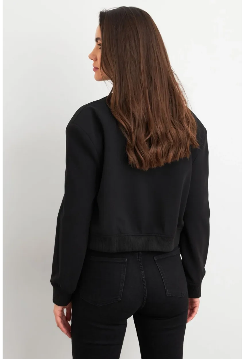 Kadın Siyah Bomber Ceket QRS8375