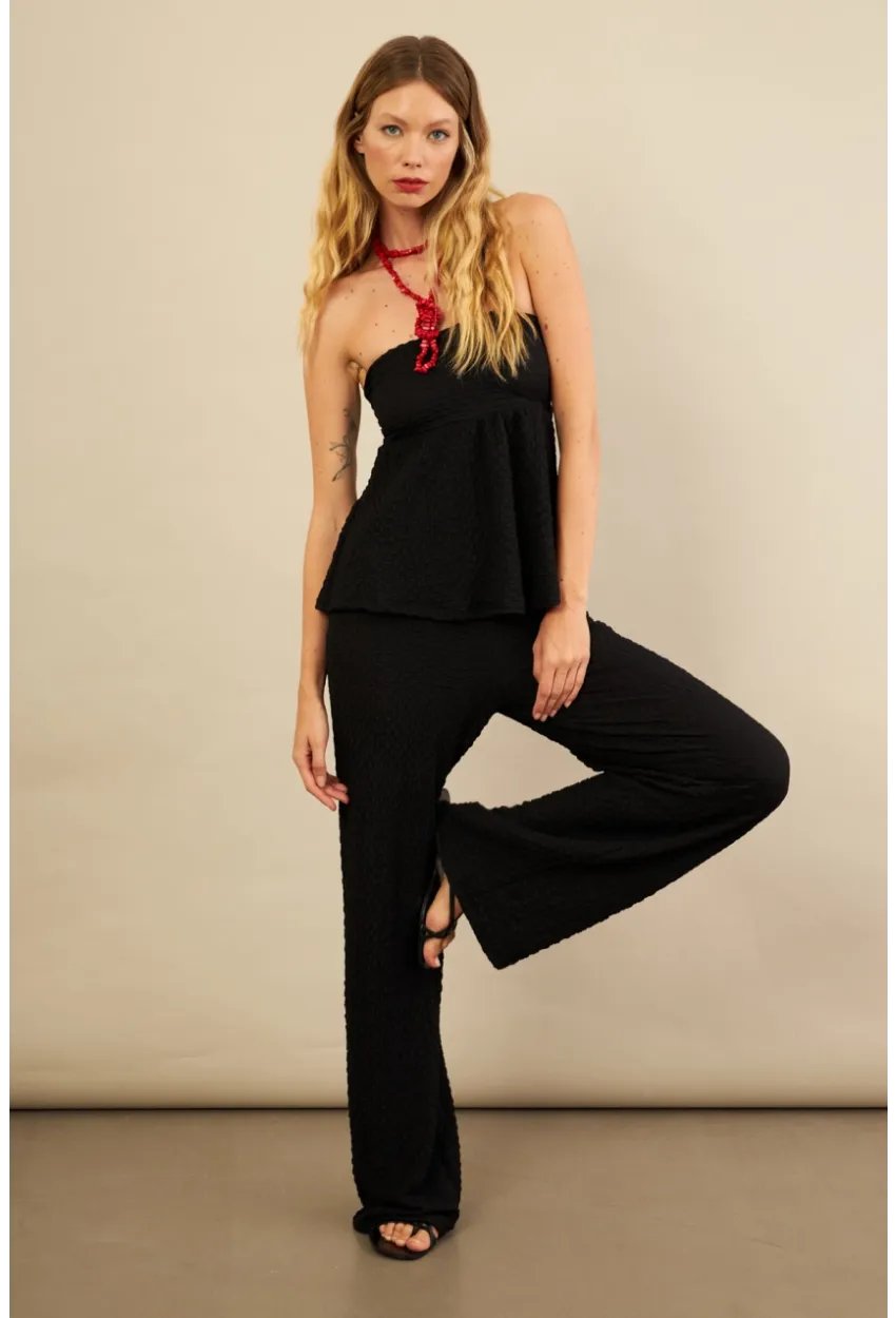 Kadın Siyah Bubble Alt Üst Takım FLU337