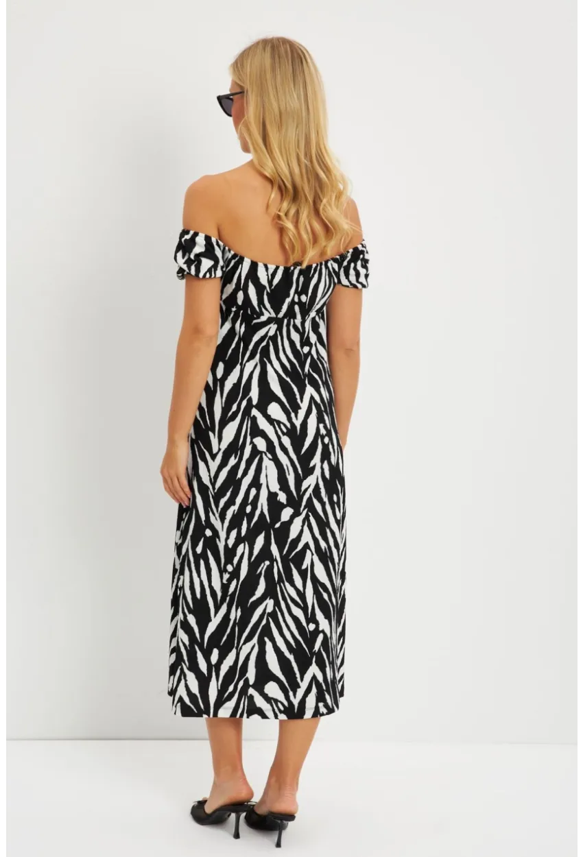 Kadın Siyah Bürümcük Büzgülü Midi Elbise DY105