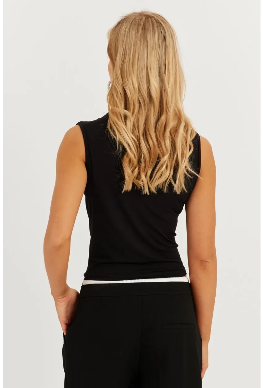 Kadın Siyah Büzgülü Bluz YZ625