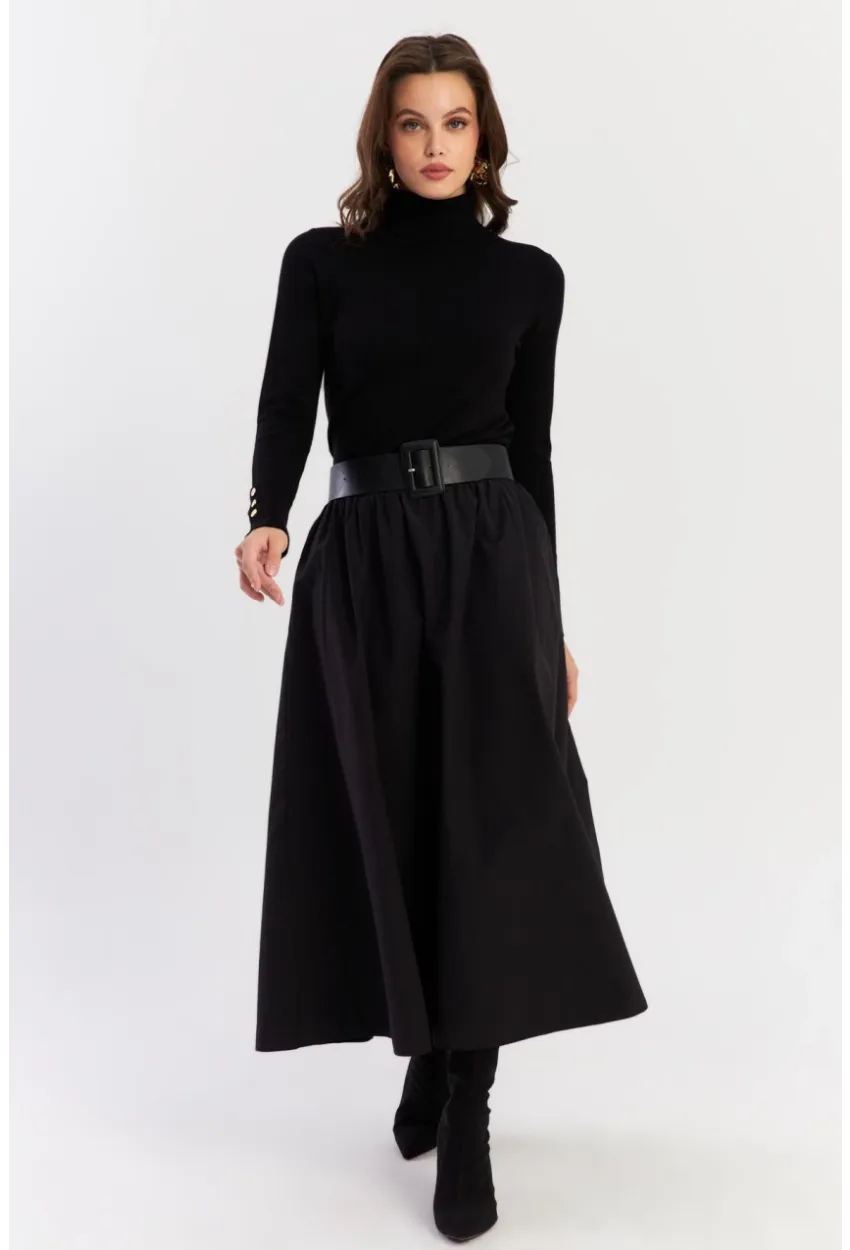 Kadın Siyah Çan Etek ELA3951