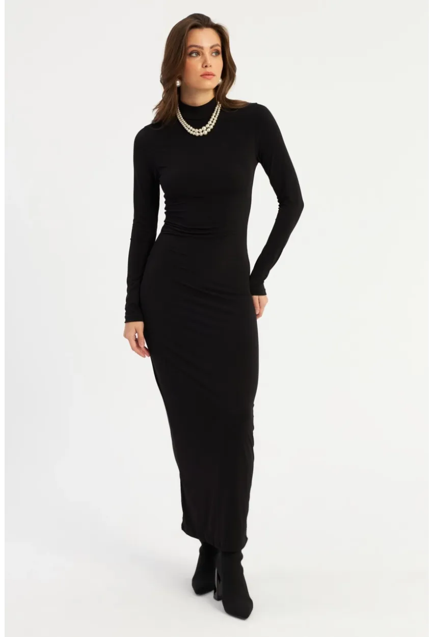 Kadın Siyah Maxi Elbise MLİK100