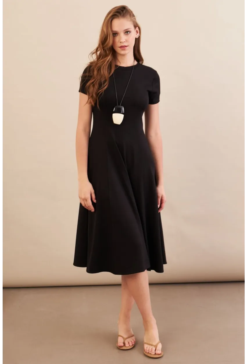Kadın Siyah Midi Çan Elbise DMR461