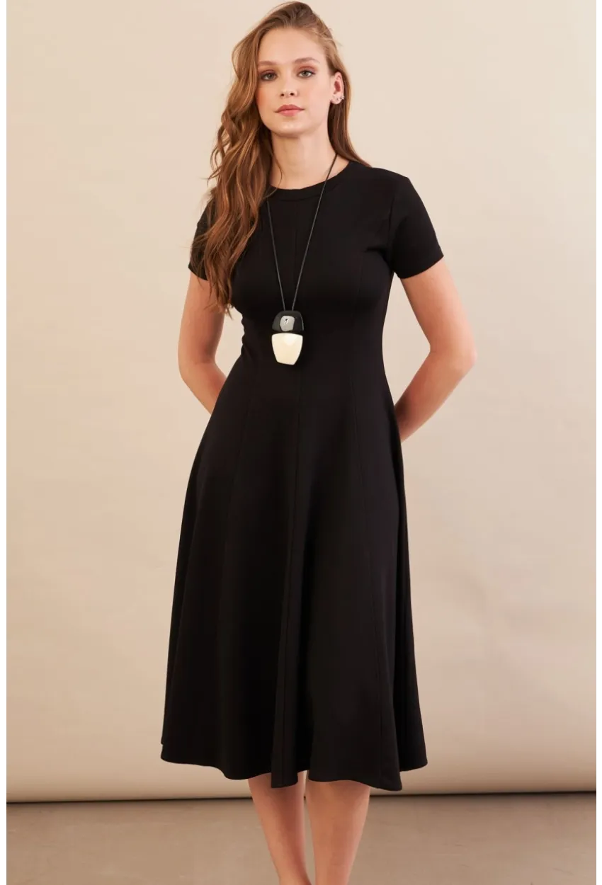 Kadın Siyah Midi Çan Elbise DMR461