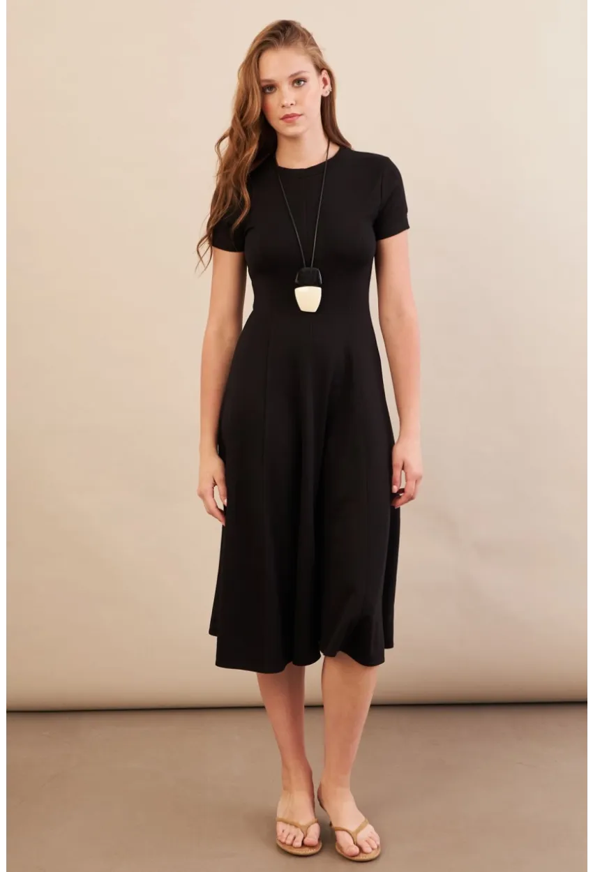 Kadın Siyah Midi Çan Elbise DMR461
