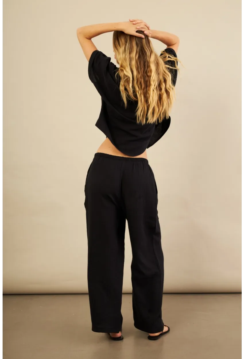 Kadın Siyah Müslin Pantolon BTY102