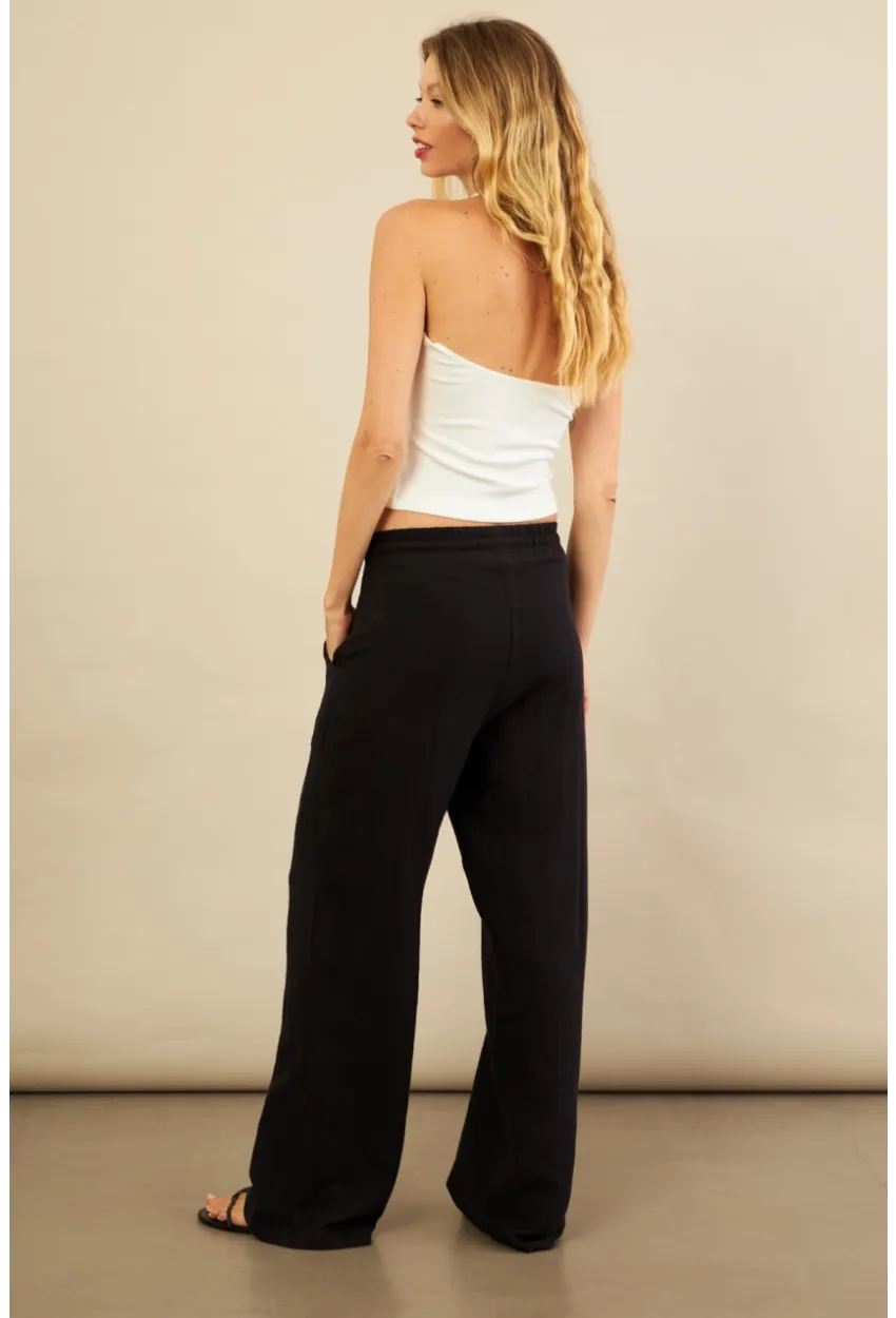 Kadın Siyah Müslin Pantolon FRO1004