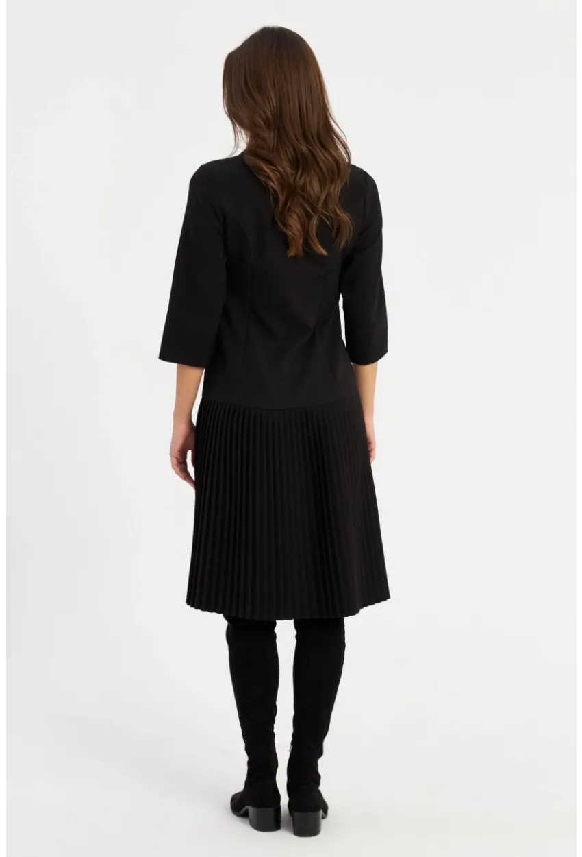 Kadın Siyah Pileli Blazer Midi Elbise MERA100