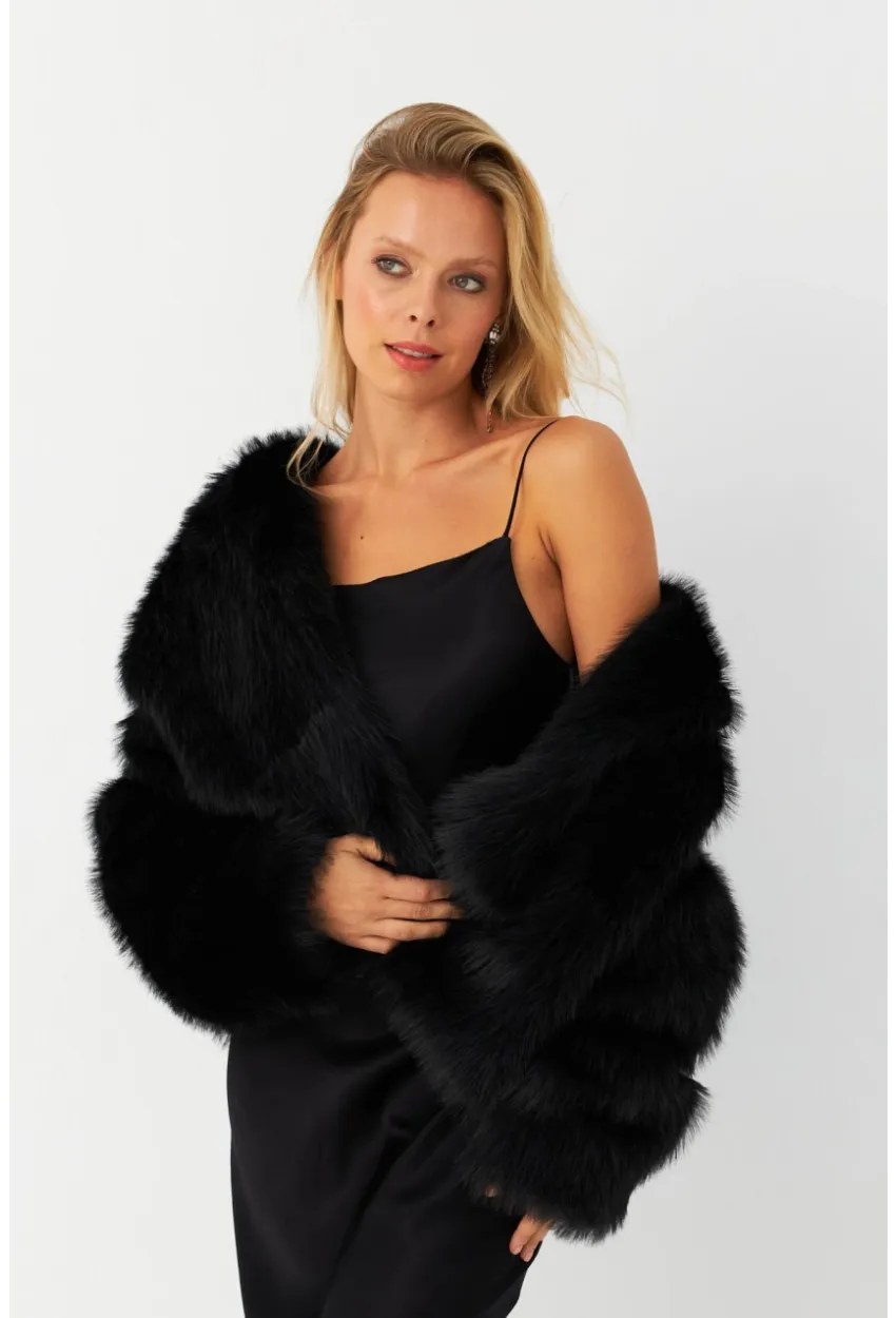 Kadın Siyah Suni Kürk ELT1227