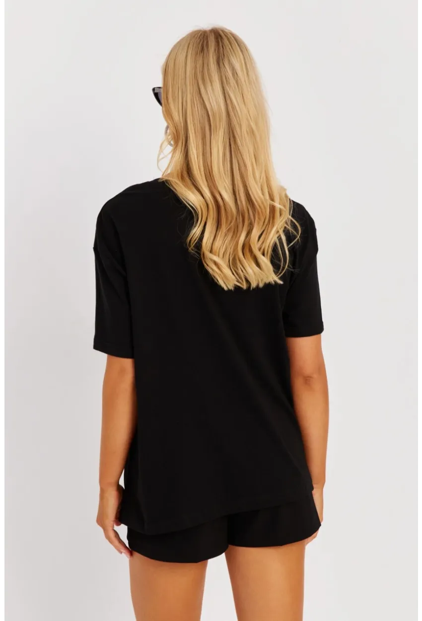 Kadın Siyah Taşlı Bluz SGT401