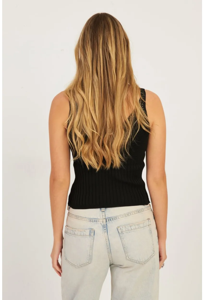 Kadın Siyah Triko Bluz SMT225