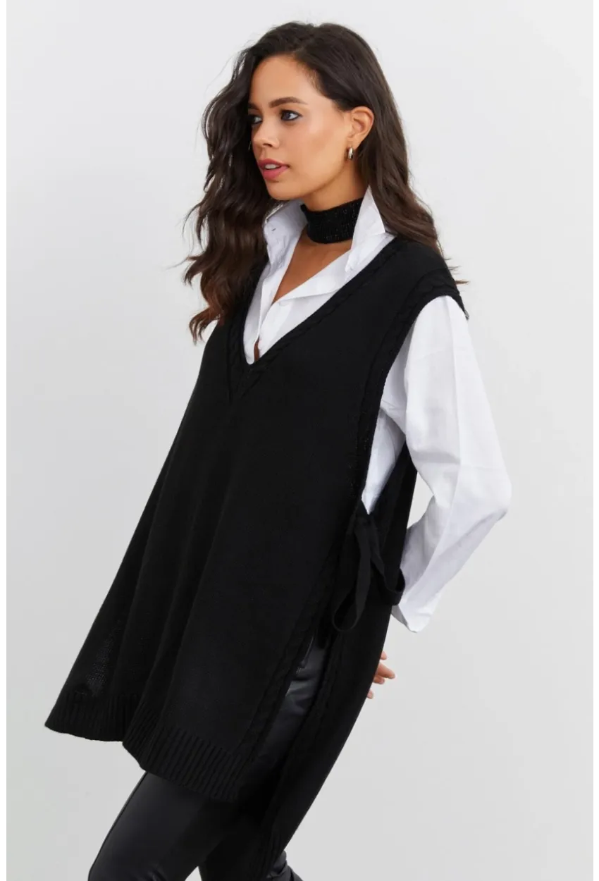 Kadın Siyah Triko Süveter YV103