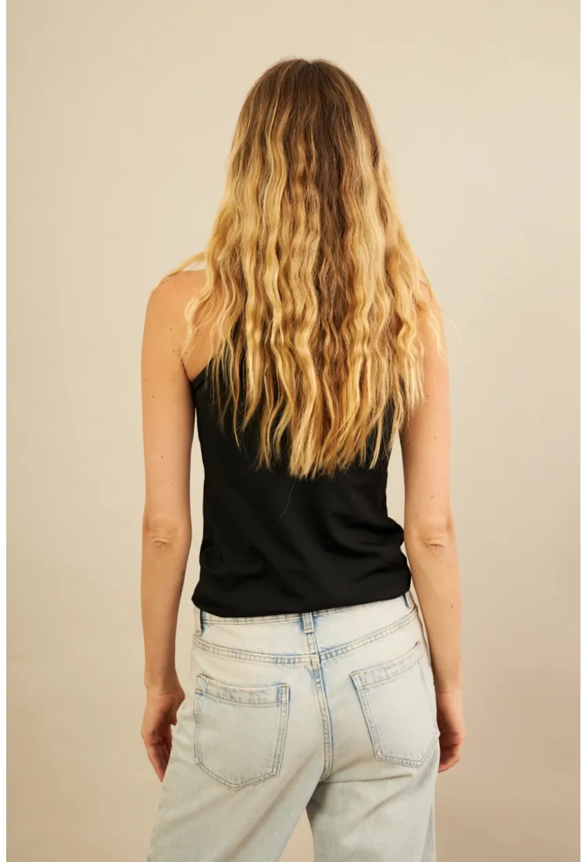 Kadın Siyah Tül Pencereli Bluz EY3120