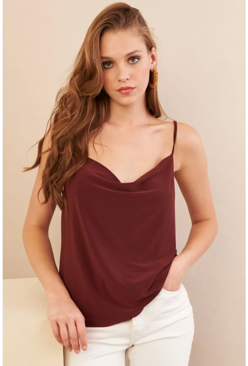 Kadın Taba Degaje Yaka Bluz LPP1286-90