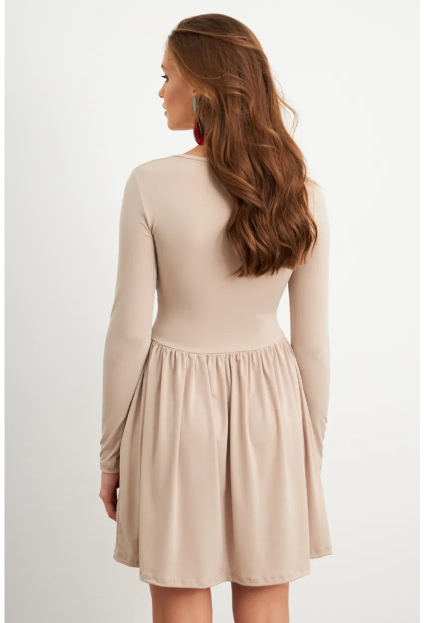 Kadın Taş V Yaka Mini Elbise LİK17