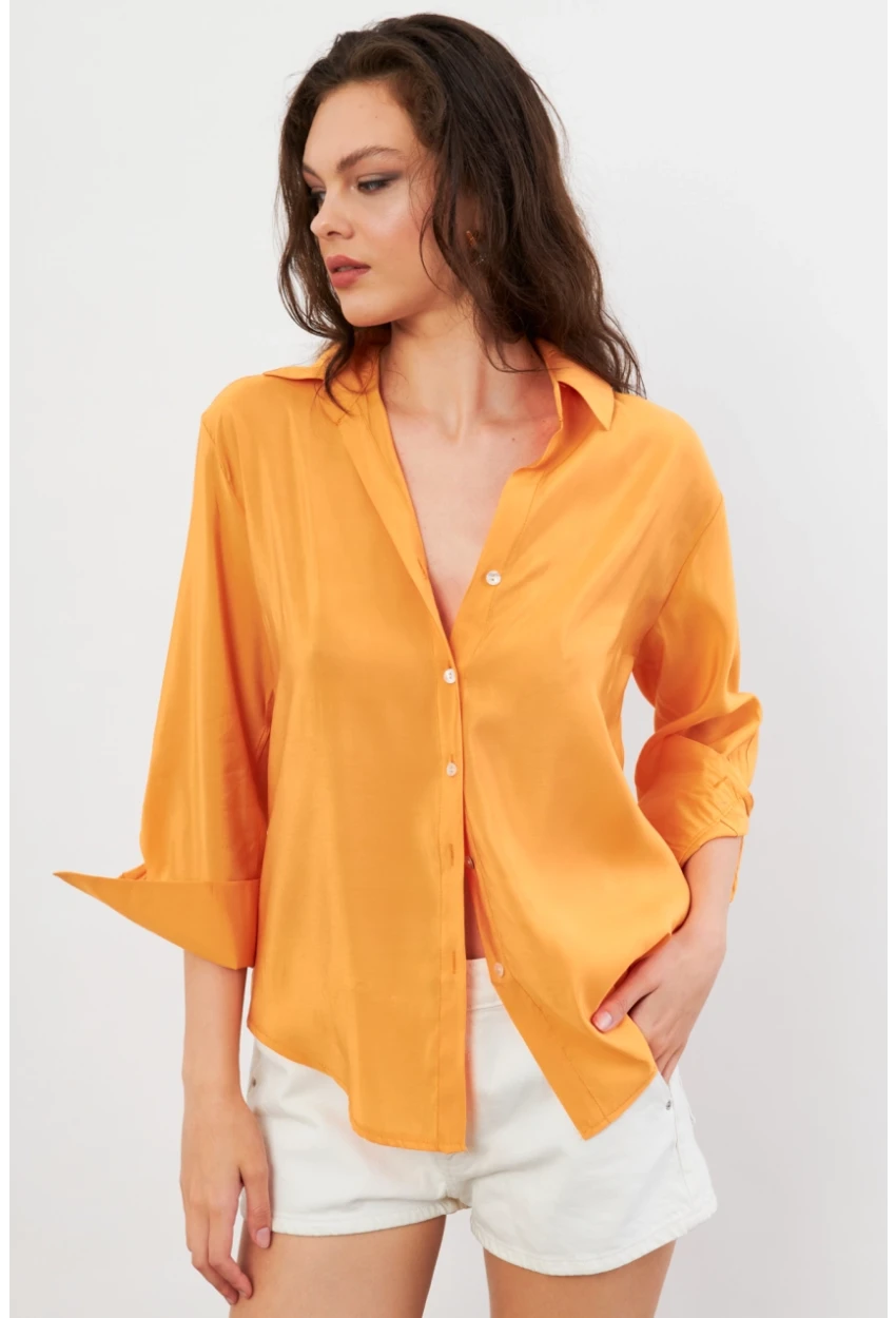Kadın Turuncu Basic Gömlek SOL3664