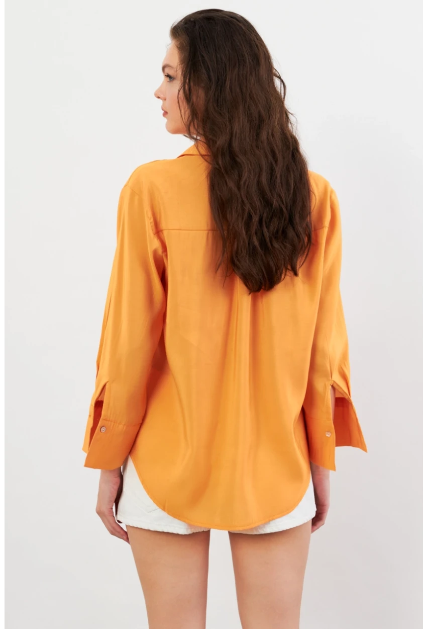 Kadın Turuncu Basic Gömlek SOL3664