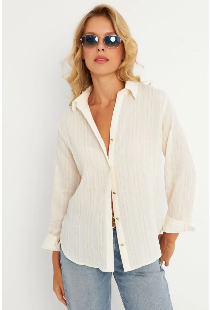 Kadın Vanilya Gömlek KED714