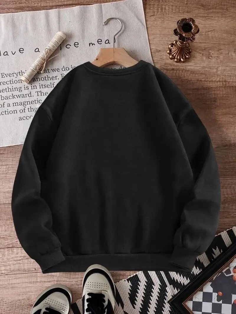 Leopar Fiyonk Baskılı 3Üç İplik Oversize Sweatshirt