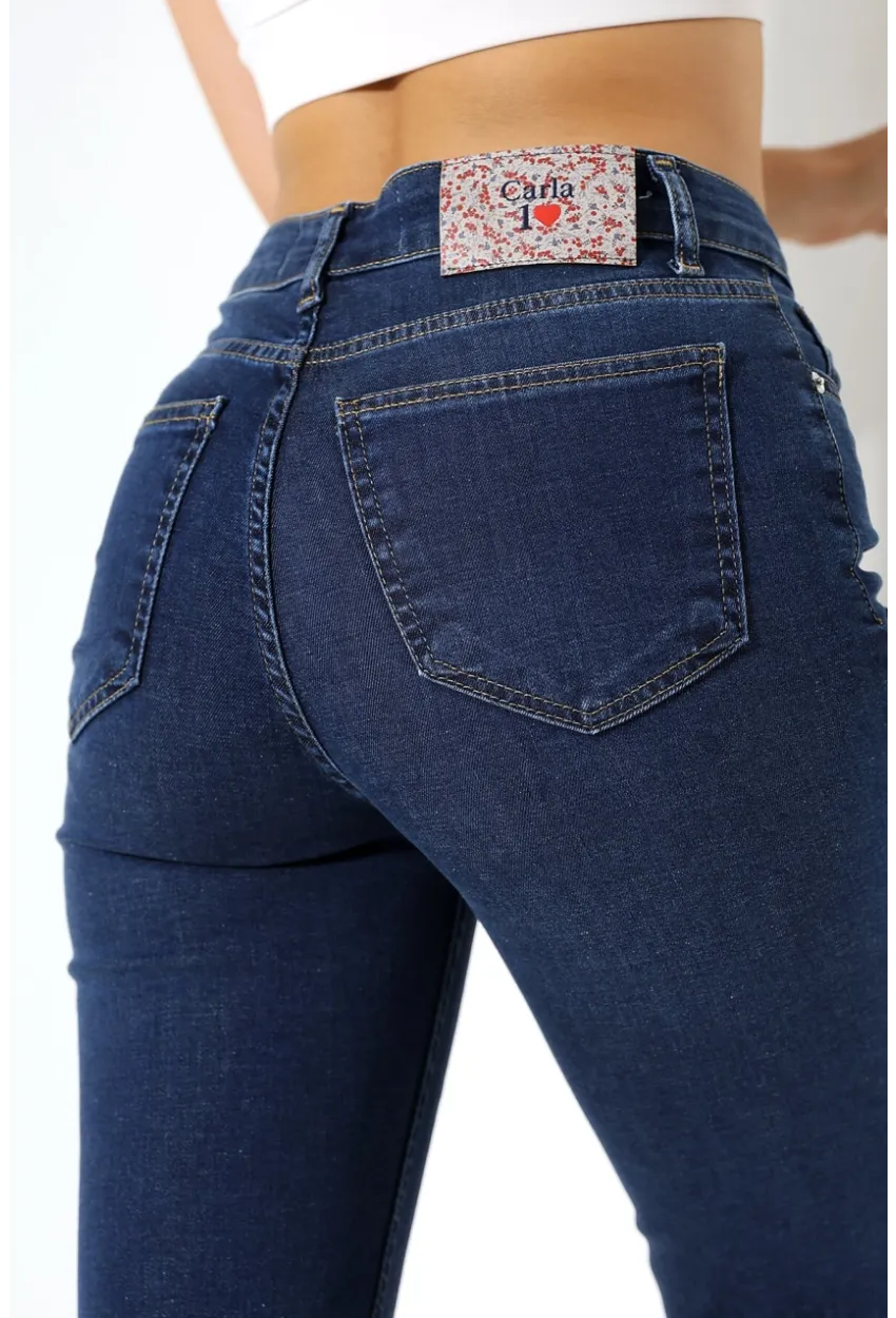 Yüksek Bel Klasik Paça Kadın Jean – Lacivert