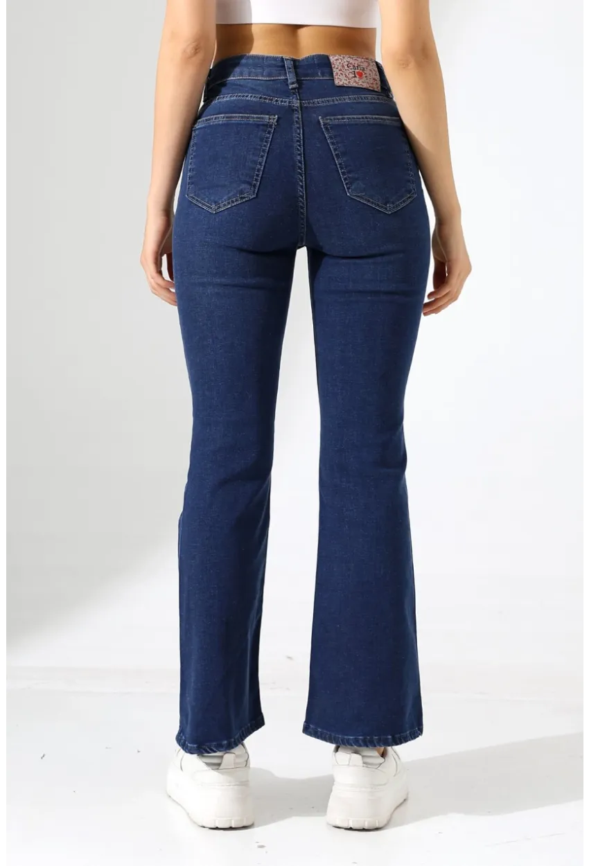 Yüksek Bel Klasik Paça Kadın Jean – Lacivert
