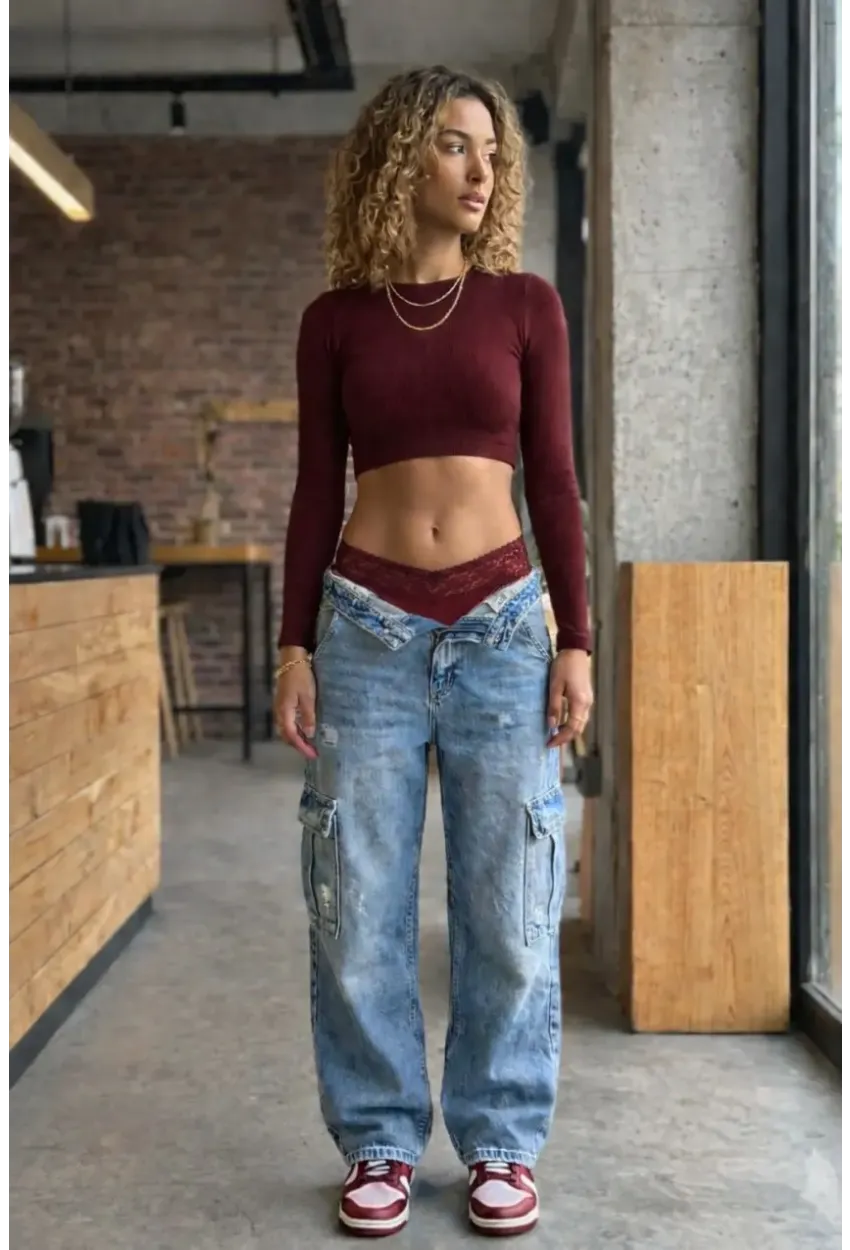 3lü Pamuklu Dantelli Dikişsiz Külot Siyah Bordo