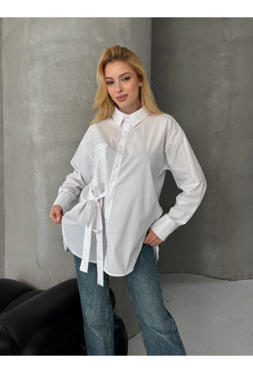 Bağlama Detay Oversize Gömlek