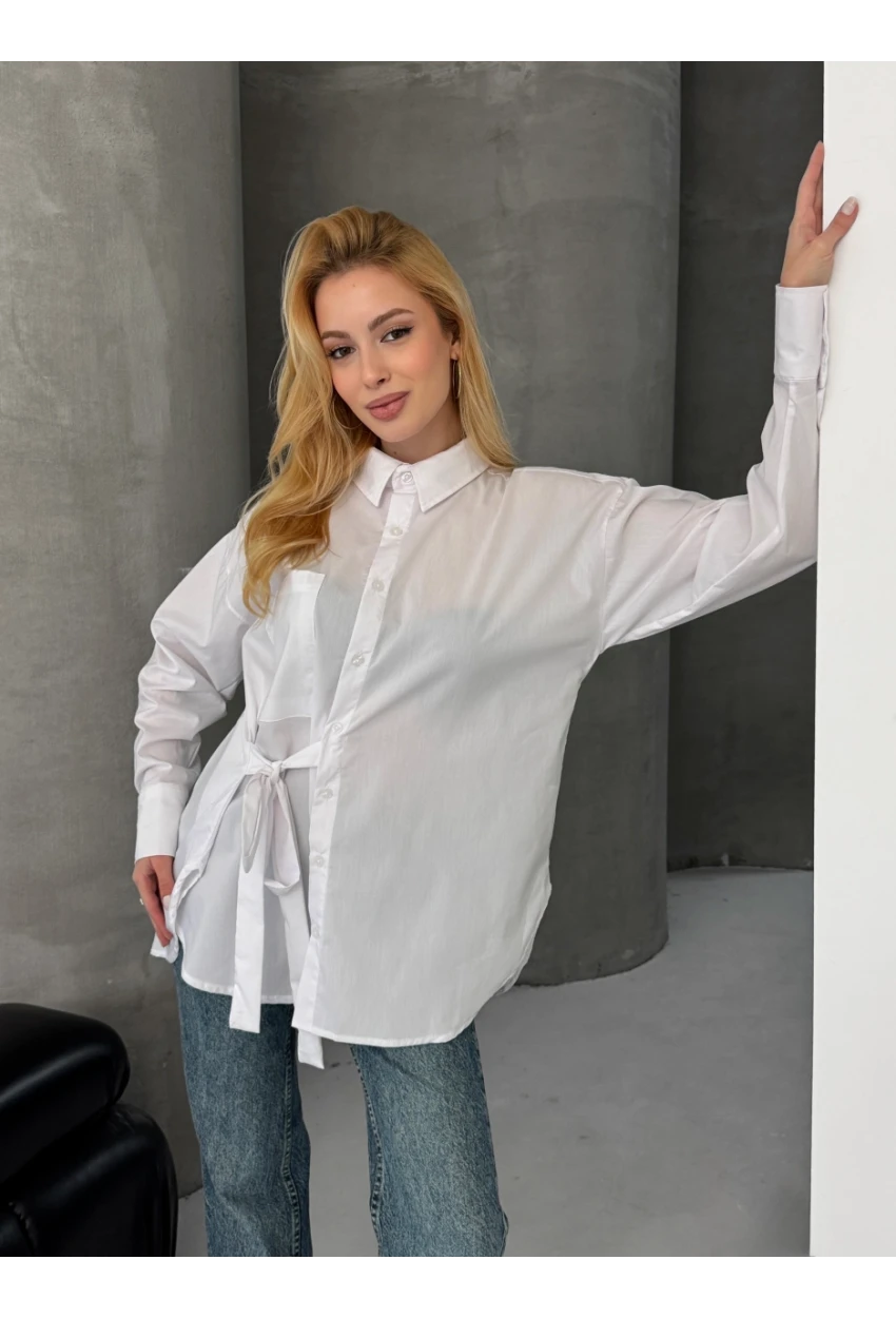 Bağlama Detay Oversize Gömlek