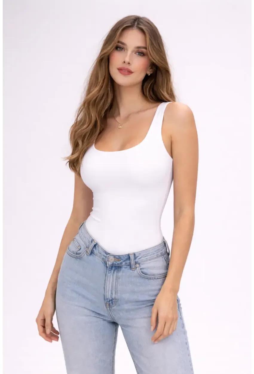 Beyaz Basic Çıtçıtlı Body – Esnek Kumaş, Atlet Kesim, Günlük Şıklık