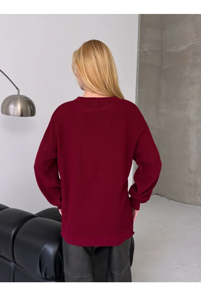 Bisiklet Yaka Oversize Rahat Kesim Triko Bluz