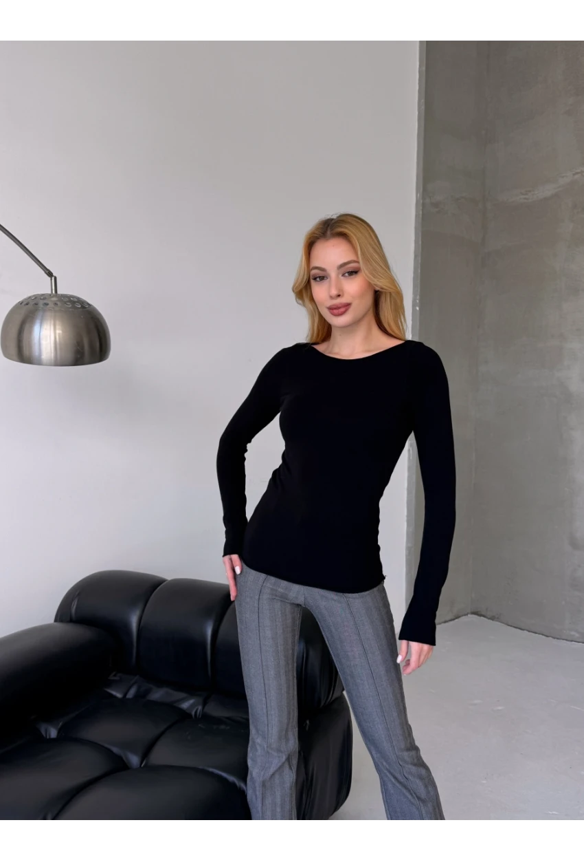 Bisiklet Yaka Slim Fit Uzun Kollu Triko Bluz