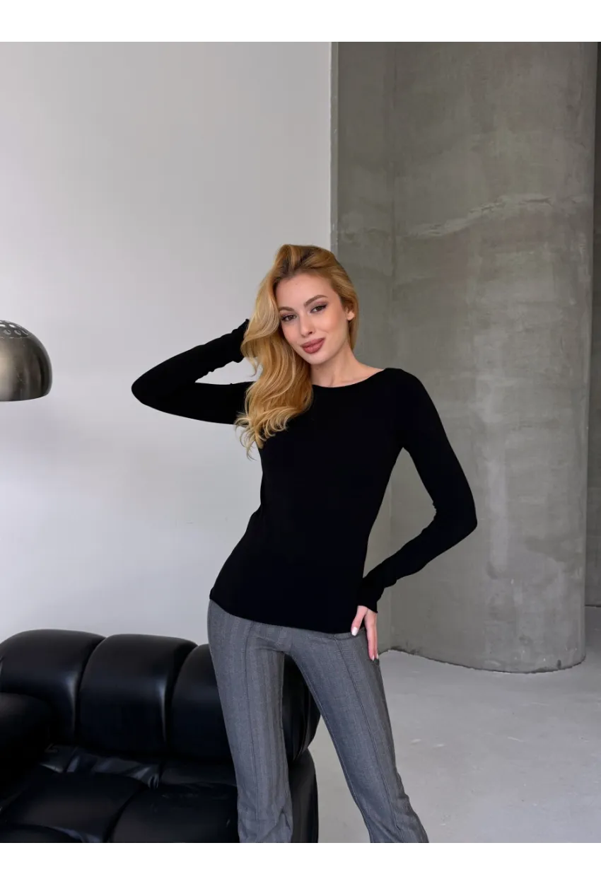 Bisiklet Yaka Slim Fit Uzun Kollu Triko Bluz