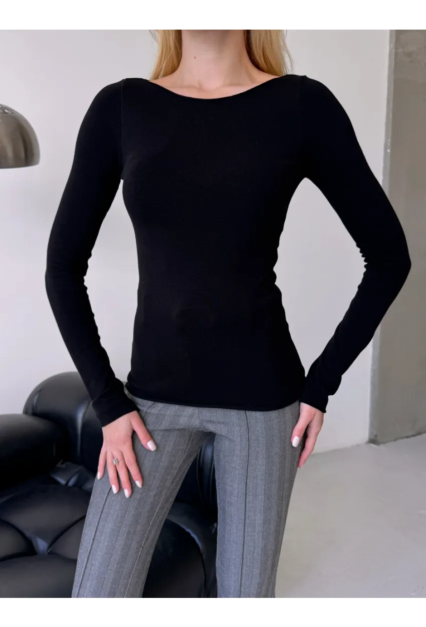 Bisiklet Yaka Slim Fit Uzun Kollu Triko Bluz