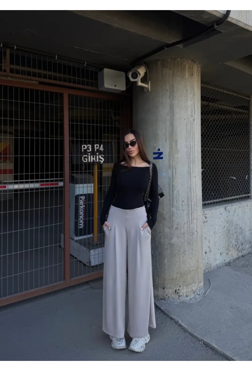 Cepli İspanyol Paça Modal Kumaş Pantolon