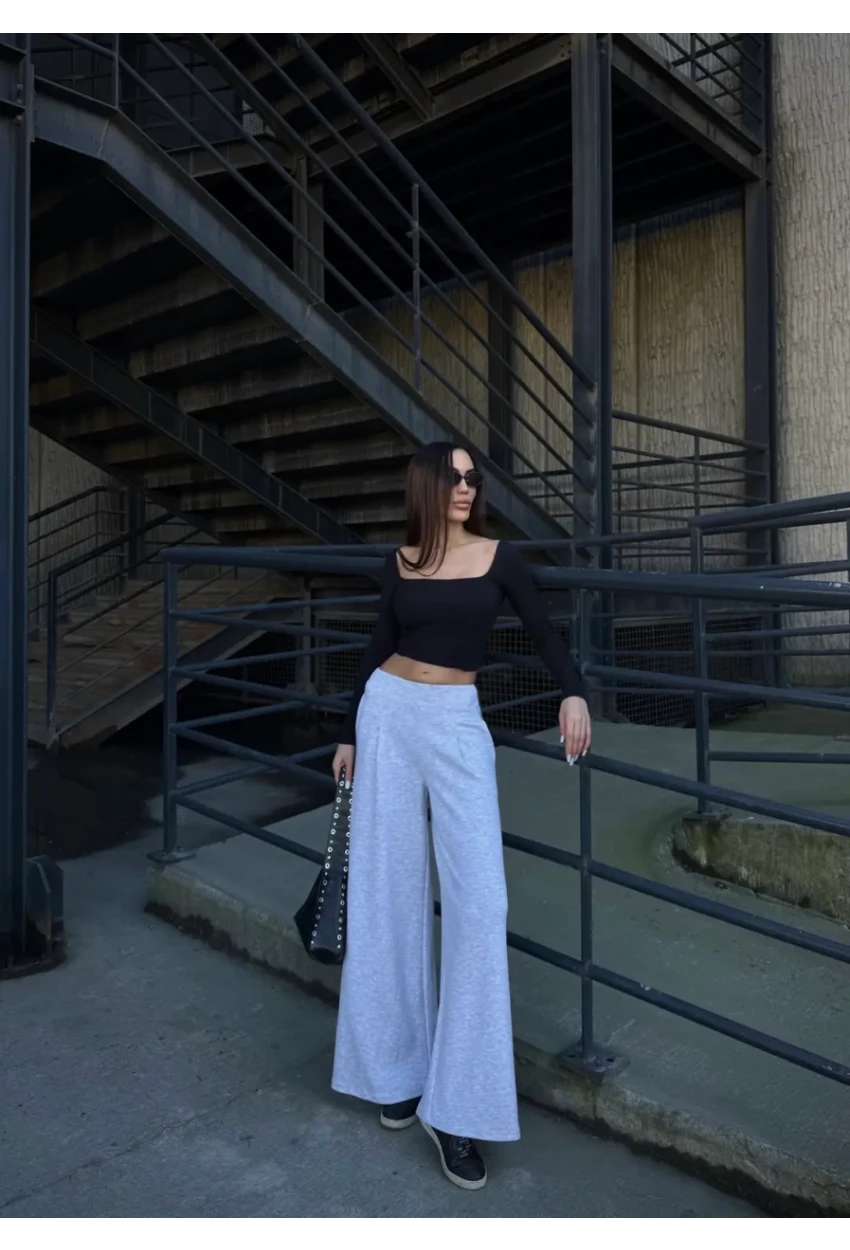 Cepli İspanyol Paça Modal Kumaş Pantolon