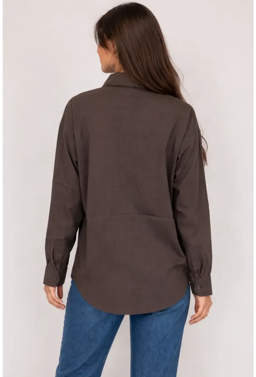 Fularlı Gömlek Kahverengi