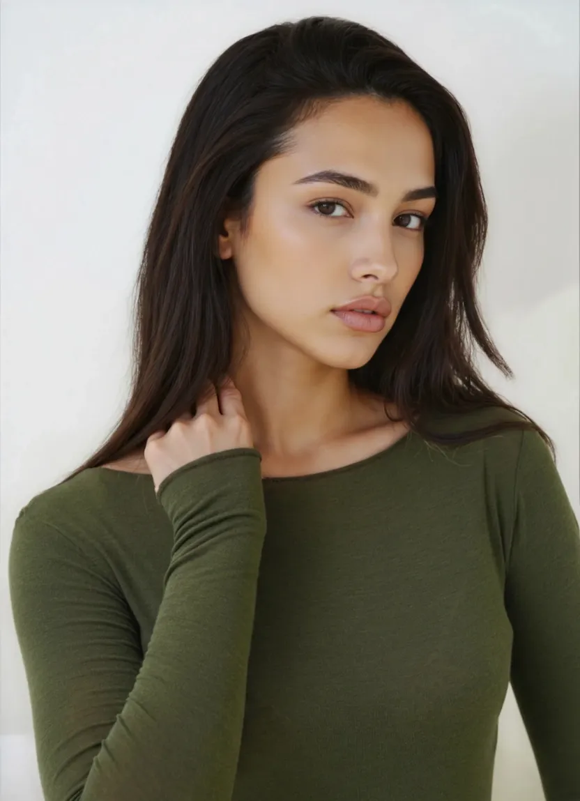 Kadın Geniş Yaka Uzun Kol Lycralı Penye Bluz