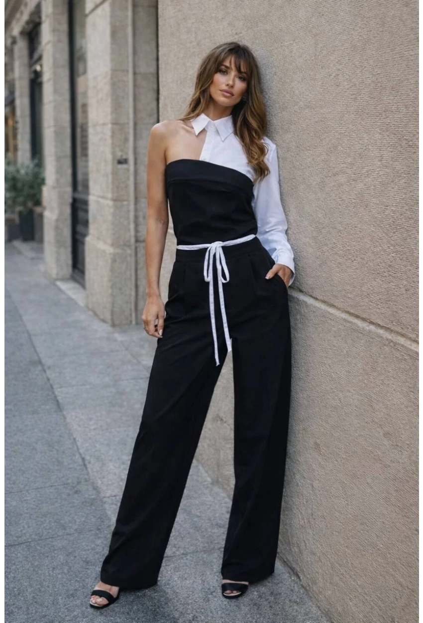 Kadın Gömlek Detay Takım Siyah