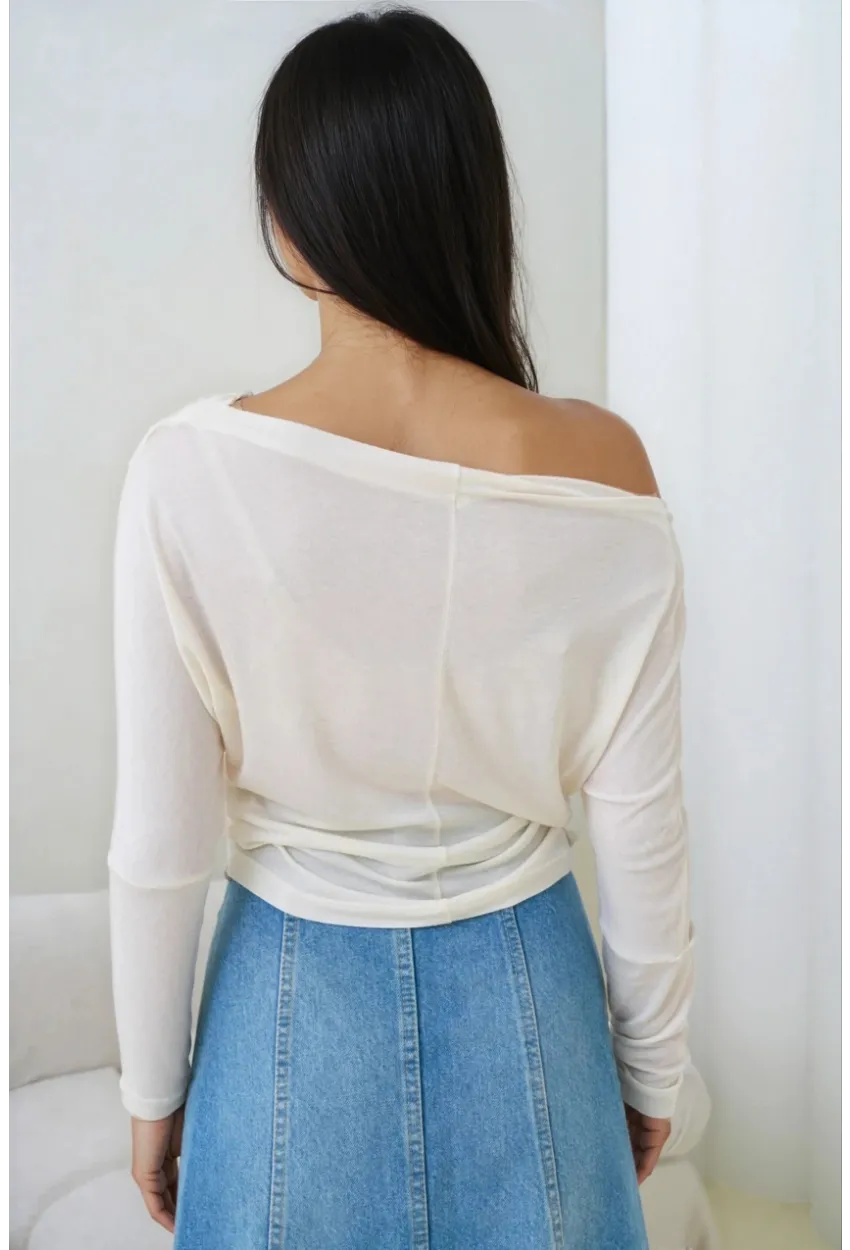 Kadın Kayık Yaka Yarasa Kol Lycralı Penye Bluz