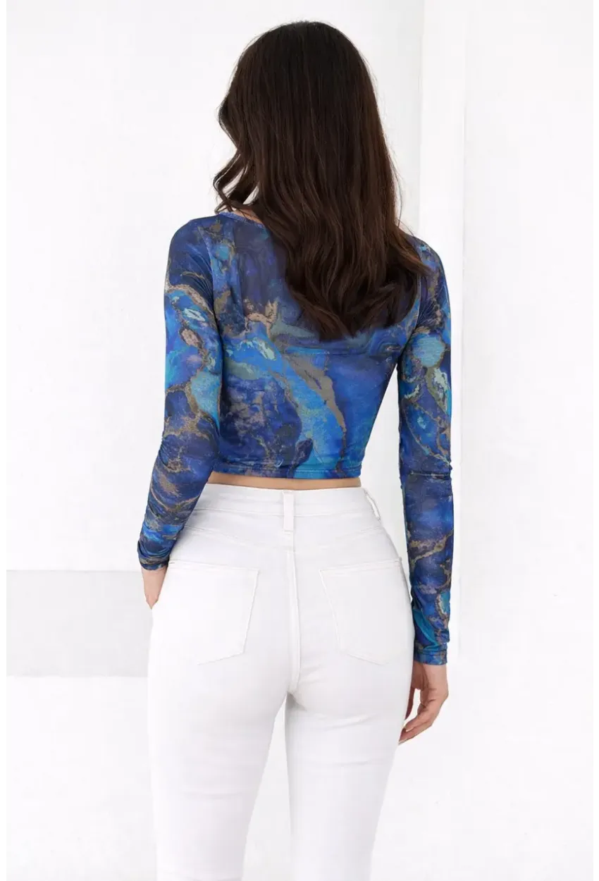 Kadın Paisley Desenli Kare Yaka Bluz