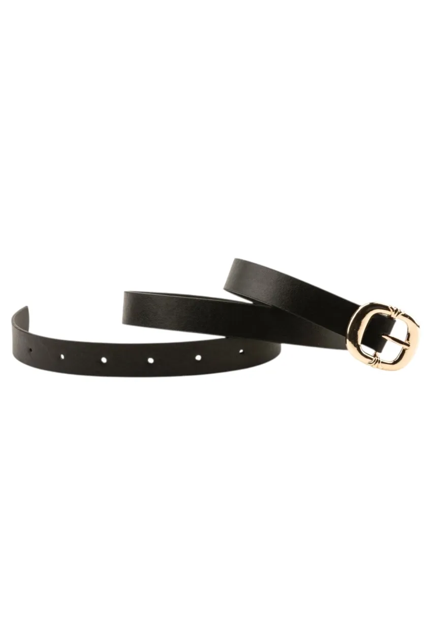 Kalın Kare Tokalı Siyah Kadın Kemeri