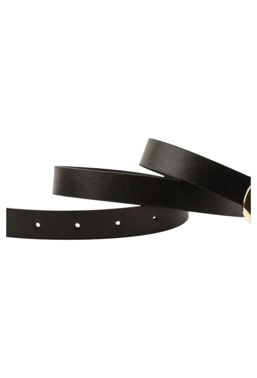 Kalın Kare Tokalı Siyah Kadın Kemeri