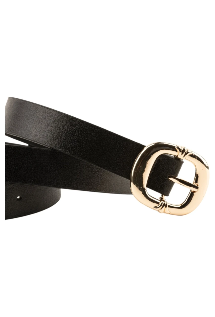 Kalın Kare Tokalı Siyah Kadın Kemeri