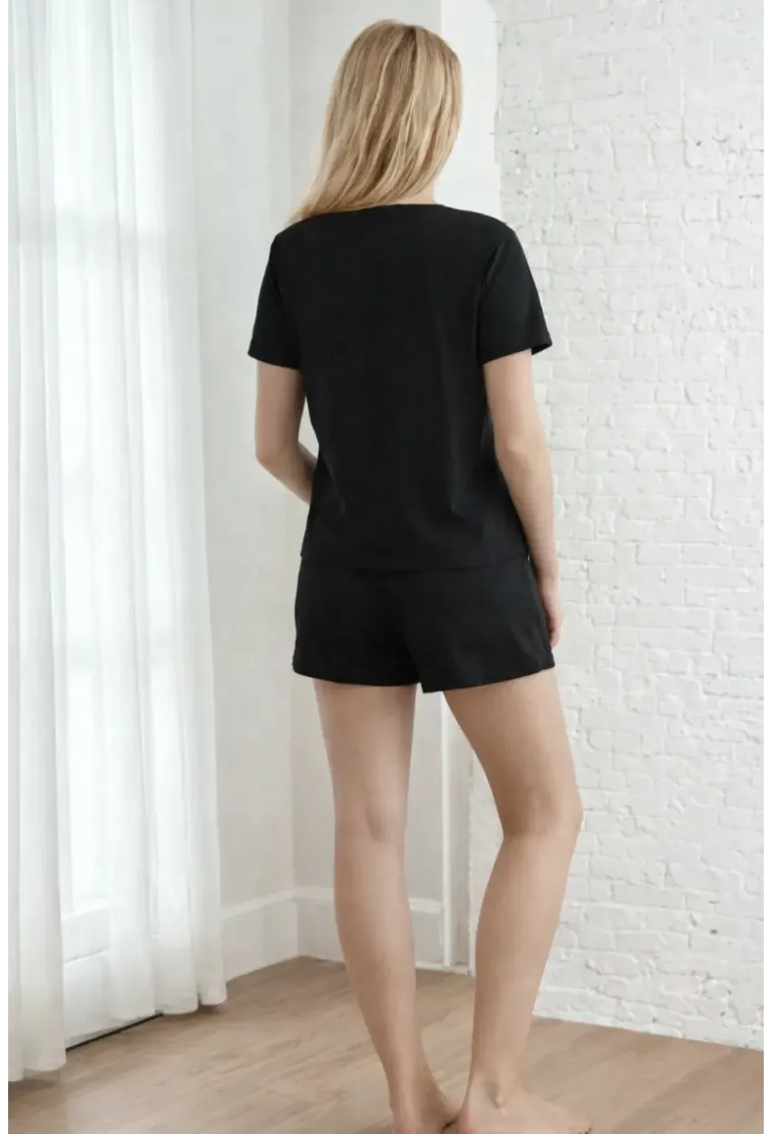 Kısa Kollu Rahat Kesim Pijama Takımı