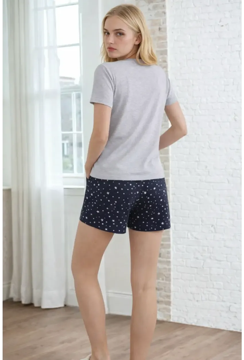 Kısa Kollu Rahat Kesim Pijama Takımı
