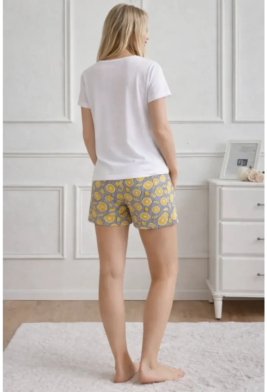 Kısa Kollu Rahat Kesim Pijama Takımı