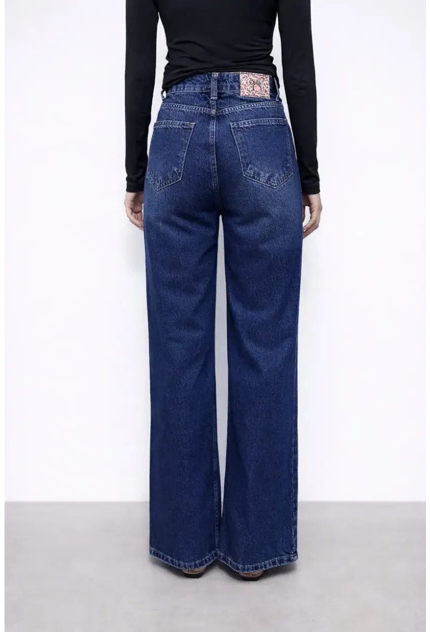 Lacivert İspanyol Paça Jean