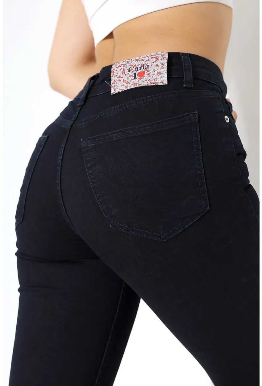 Lacivert Yüksek Bel Skinny Fit Jean Pantolon