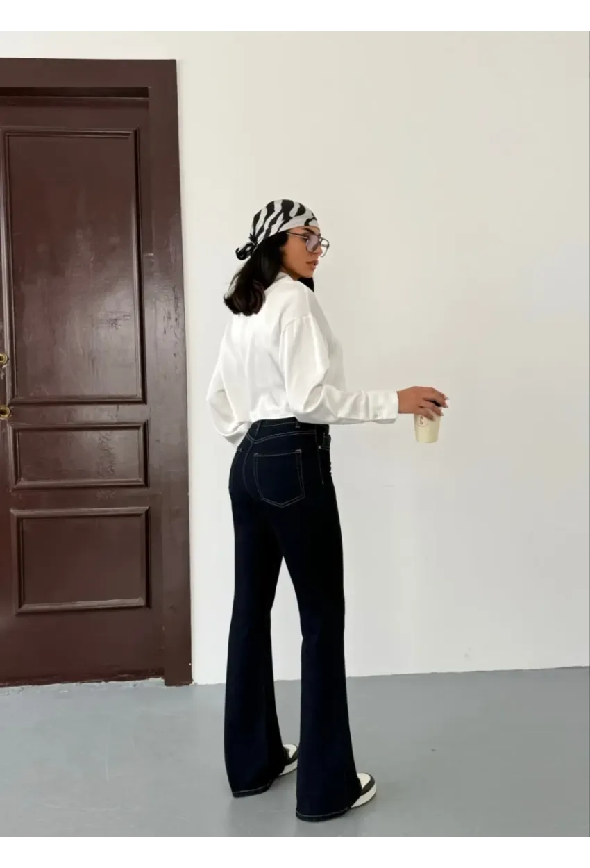 Likralı İspanyol Flare Jeans